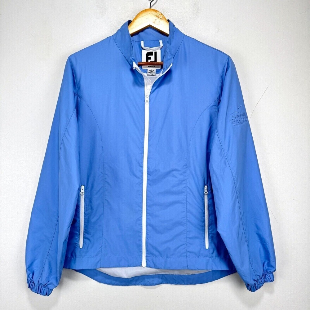 Sanctuary Golf Club FootJoy Performance Golf Jacket Women Small Blue White Wind
